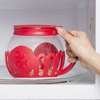 Glass Microwave Popcorn Popper with Silicone Lid