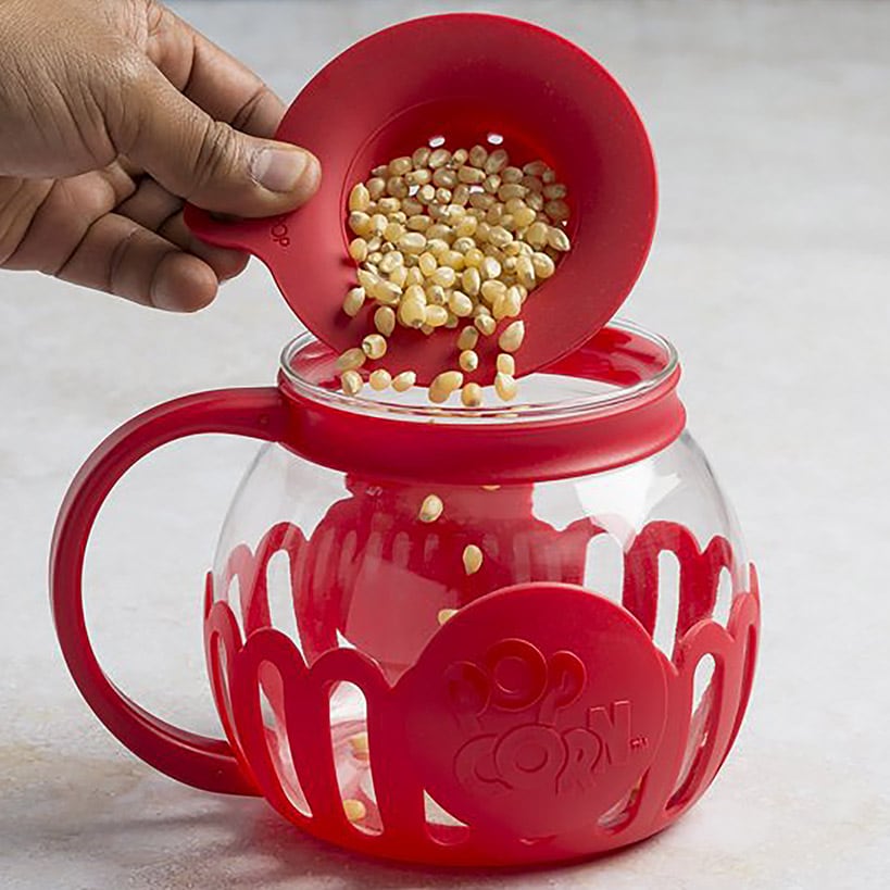 Glass Microwave Popcorn Popper with Silicone Lid