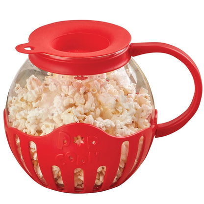 Glass Microwave Popcorn Popper with Silicone Lid