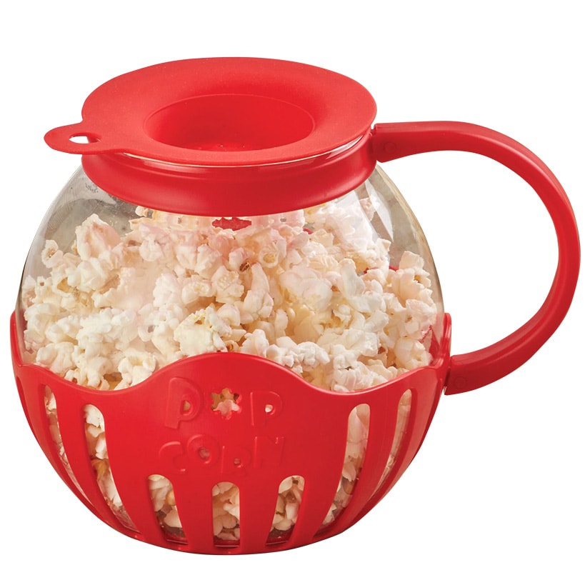 Glass Microwave Popcorn Popper with Silicone Lid