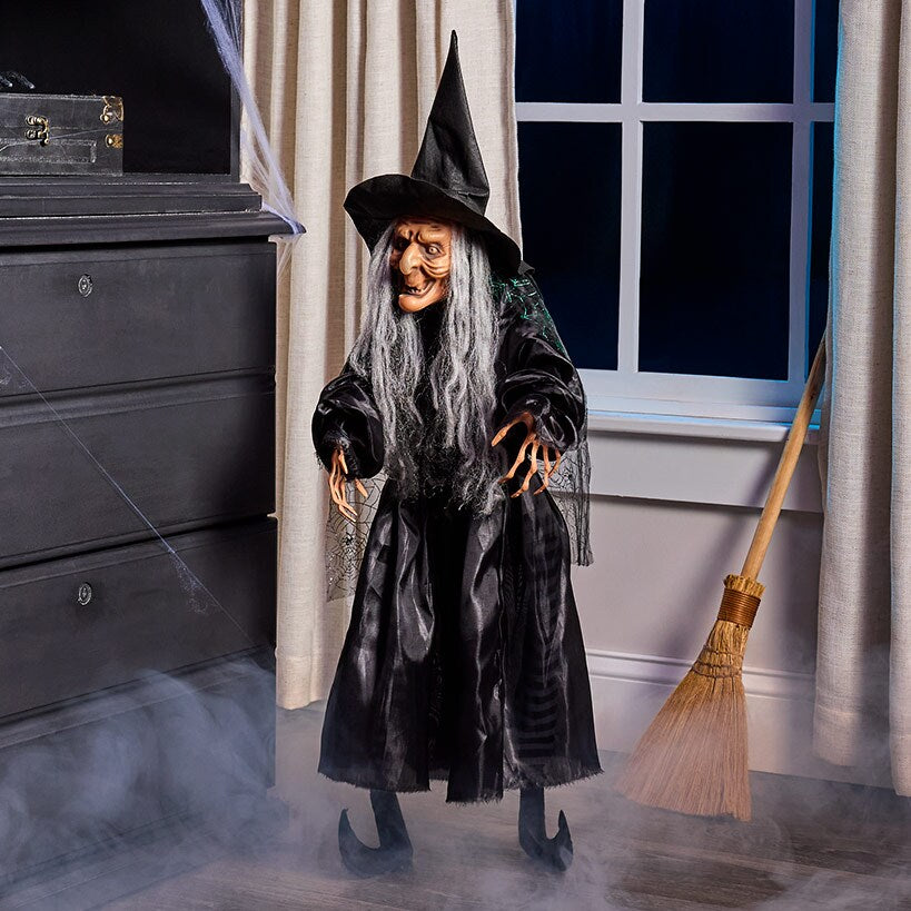 Halloween Witch Fully Poseable With Green, Orange, or Purple Cape#select-color_green