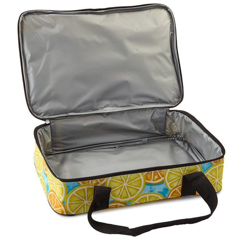 Insulated Travel Carry Bag for Casseroles - Citrus Print#select-color_citrus-on-blue