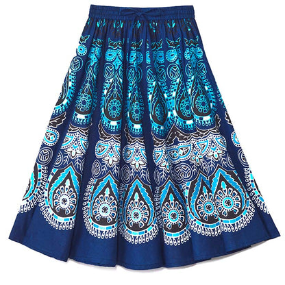 Women's Midi Circle Skirt in Paisley Print