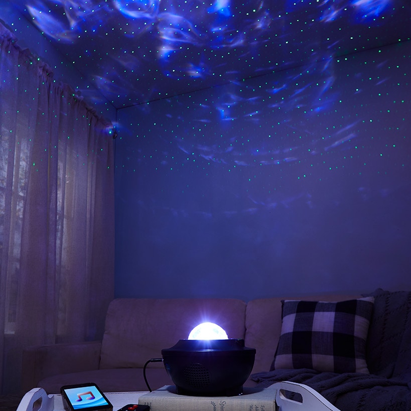 LED Projection Light With Bluetooth Speaker Voice Activated