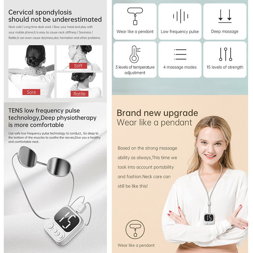 Prospera Hands-Free Heated EMS Neck Massager