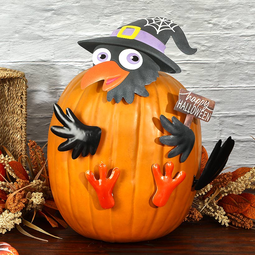 Pumpkin Decorating Kits Metal In Cat Ghost Bird Or Skeleton Characters