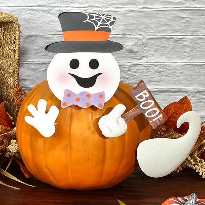 Pumpkin Decorating Kits Metal In Cat Ghost Bird Or Skeleton Characters