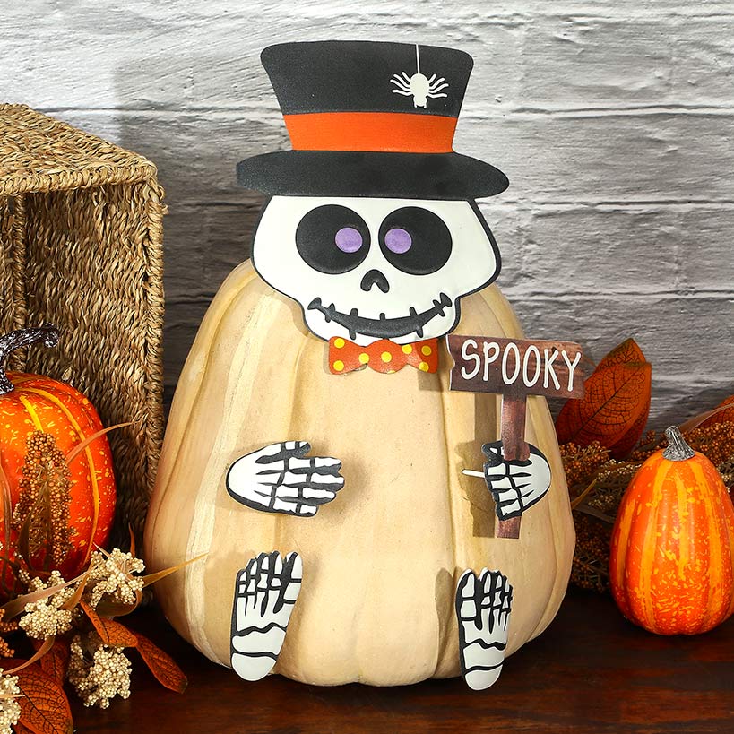 Pumpkin Decorating Kits Metal In Cat Ghost Bird Or Skeleton Characters