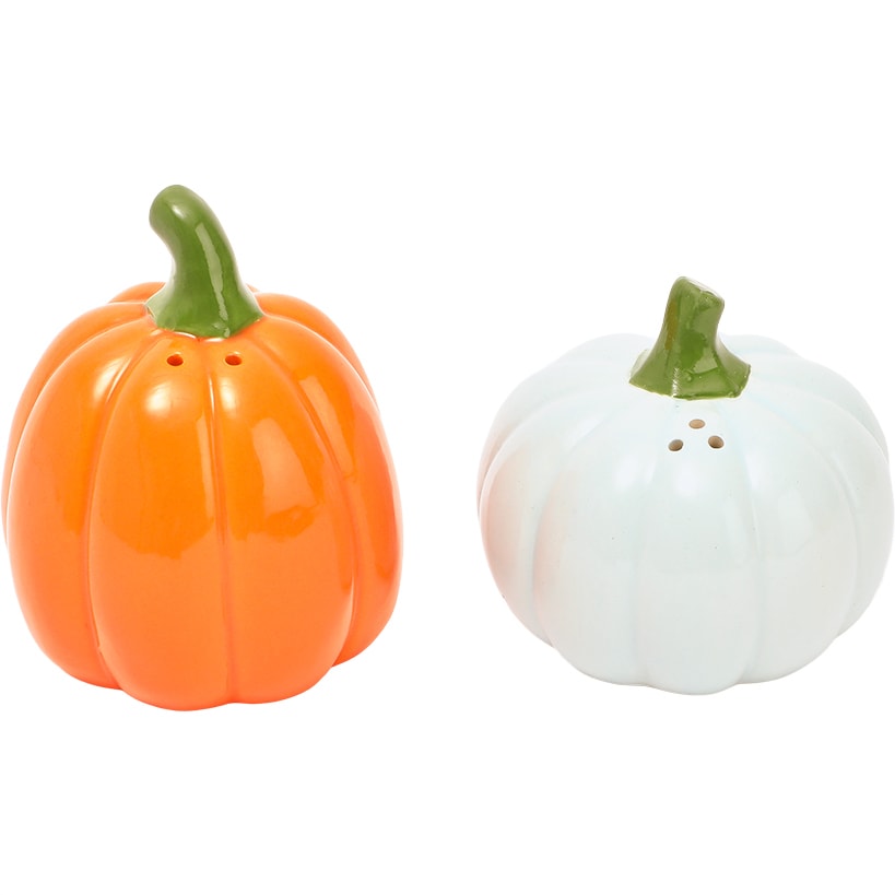 Pastel Fall Sentiments Pumpkin Salt and Pepper Shakers