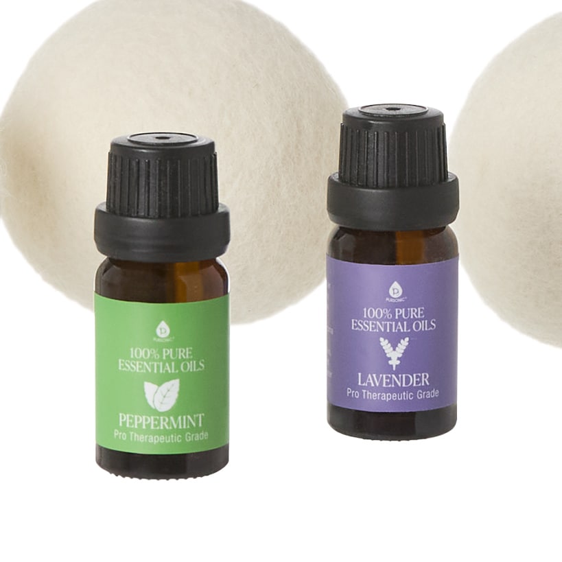 Wool Dryer Balls, Set of 4, with Lavender and Peppermint Oil Fragrance