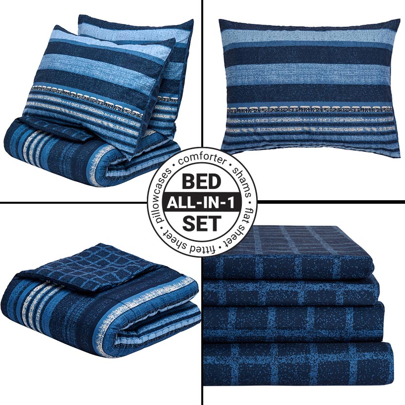 Aspen Stripe Complete Comforter Set King