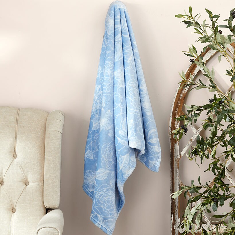Spring Patterned Plush Printed Throws