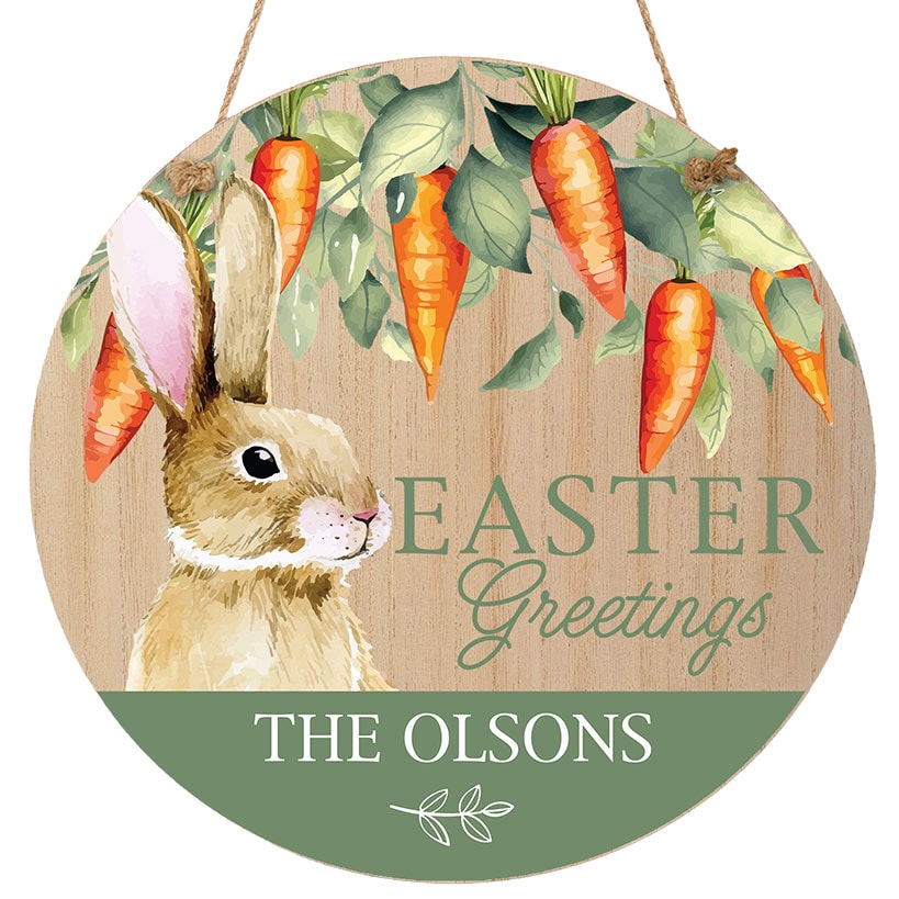 Personalized Easter Greetings Wall Hanger
