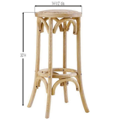 Rae Rattan Seat Backless Barstool