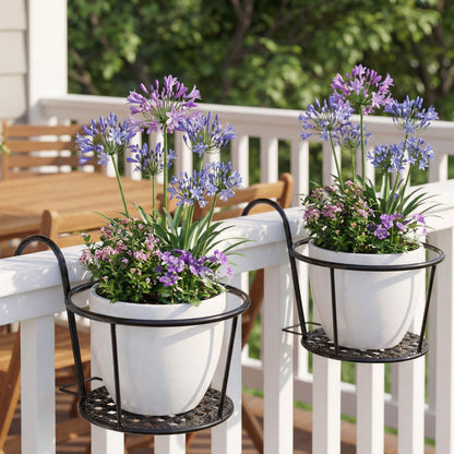 hanging plant pots balcony Lakeside Railing Flower Pot Holders for Balcony or Deck 2 Pack