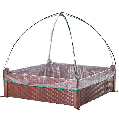 All-Weather Raised Garden Bed with Greenhouse Cover for Plants