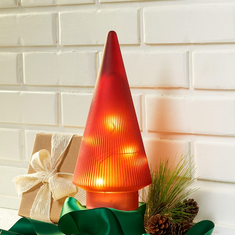 Lighted Ribbed Glass Tabletop Tree#select-item_red