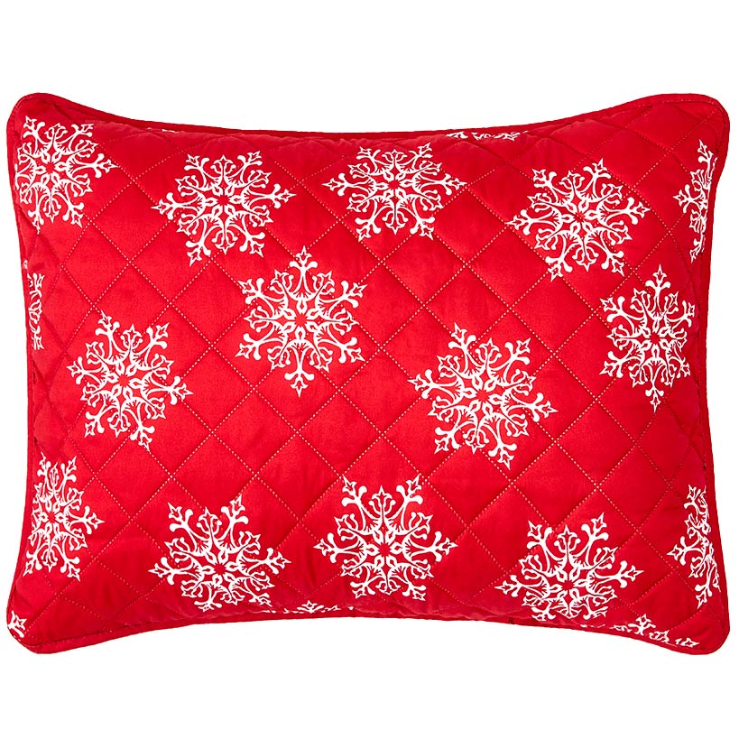 Red Snowflake Full/Queen Quilt Set with Shams#select-size_full/queen