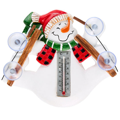 Skiing Snowman Window Thermometer