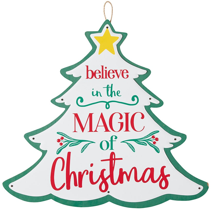 Retro Santa Tree Sign