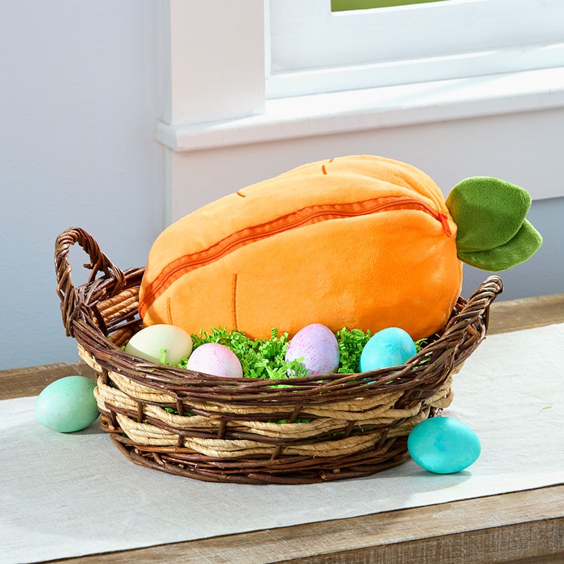 Easter Bunny Reversible Plush Transforms From Bunny To Carrot Pillow