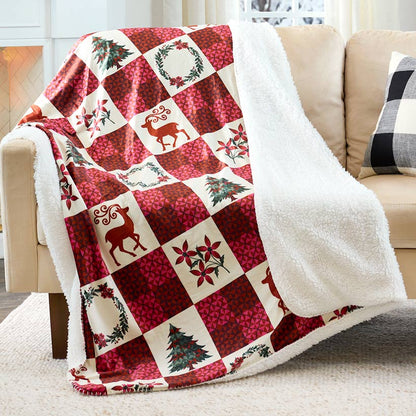 Holiday Sherpa Throw Christmas Cardinal 50"x60"