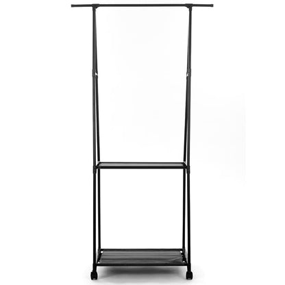 Rolling Garment Rack with Shelving