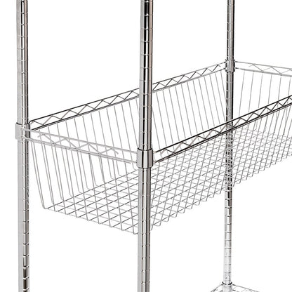 Rolling Laundry Station with Hanging Bar