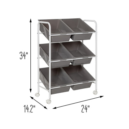 Rolling Storage Or Craft Cart 6 Bin