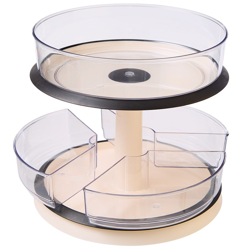Clear Round Plastic Spinning Cabinet Organizer - Expandable