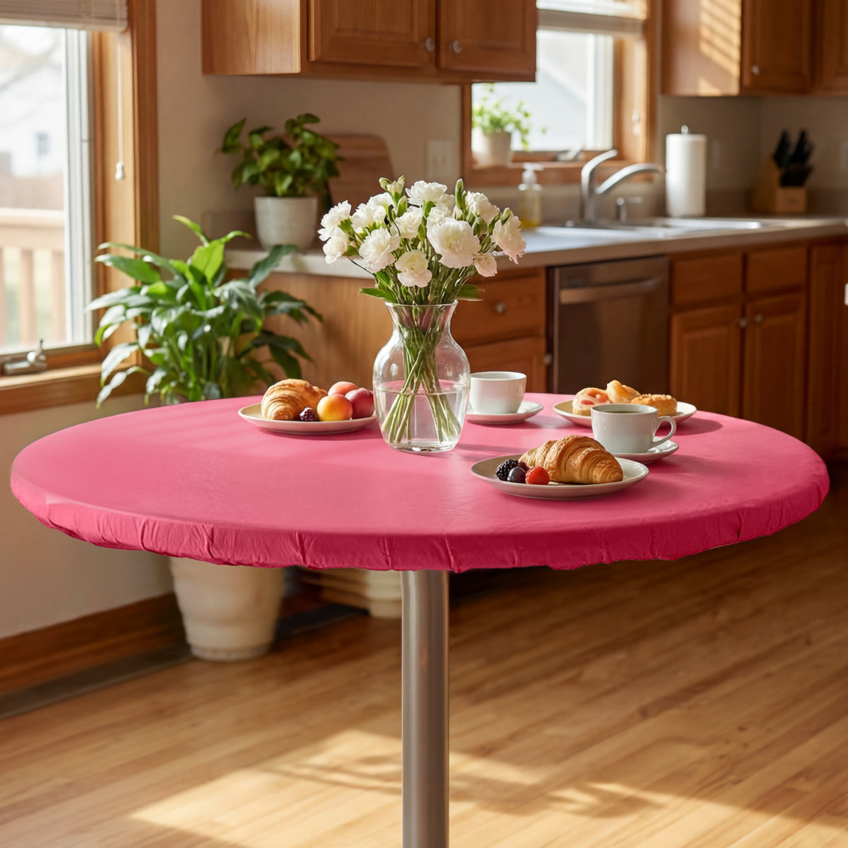 Round Solid Color Custom Fit Tablecloth | LTD Commodities