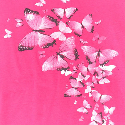 Screen-Printed Ruffle Trim Fuchsia Tunic