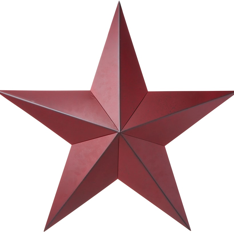 Star Metal Wall Decor Dimensional Red