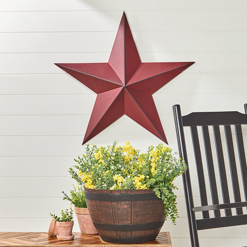 Star Metal Wall Decor Dimensional Red