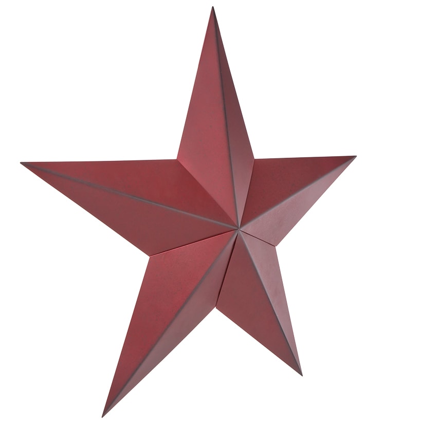 Star Metal Wall Decor Dimensional Red