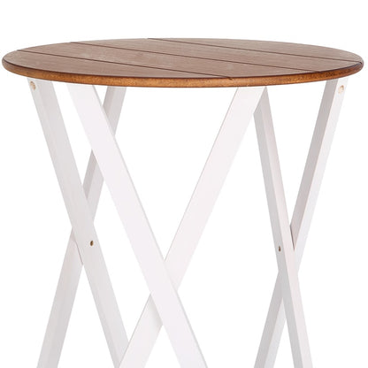 Round Two Tone Rustic Style Accent Table 19" Dia x 21.5"H