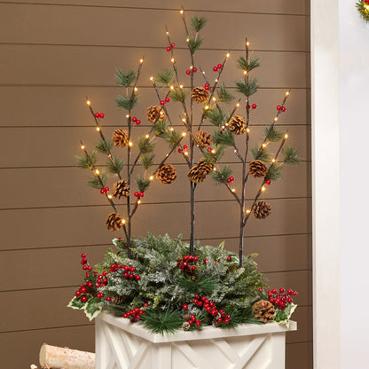 26" Solar Pinecone Stakes Set of 3