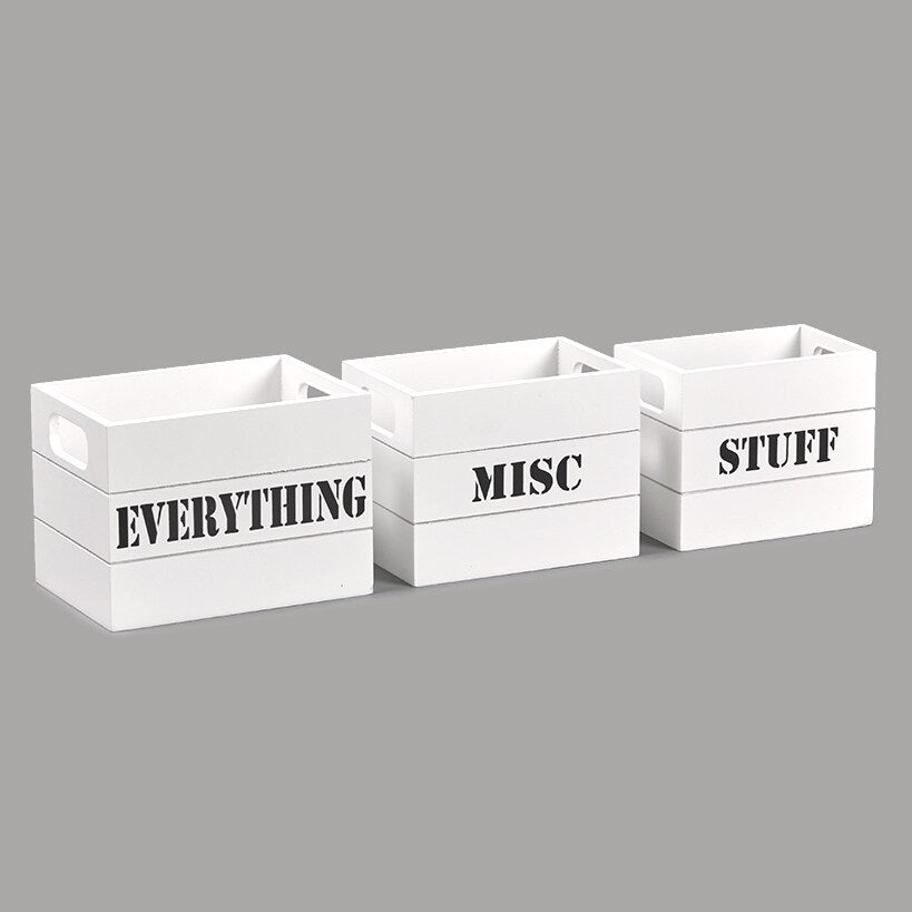 Set of 3 Desktop Organizer Crates