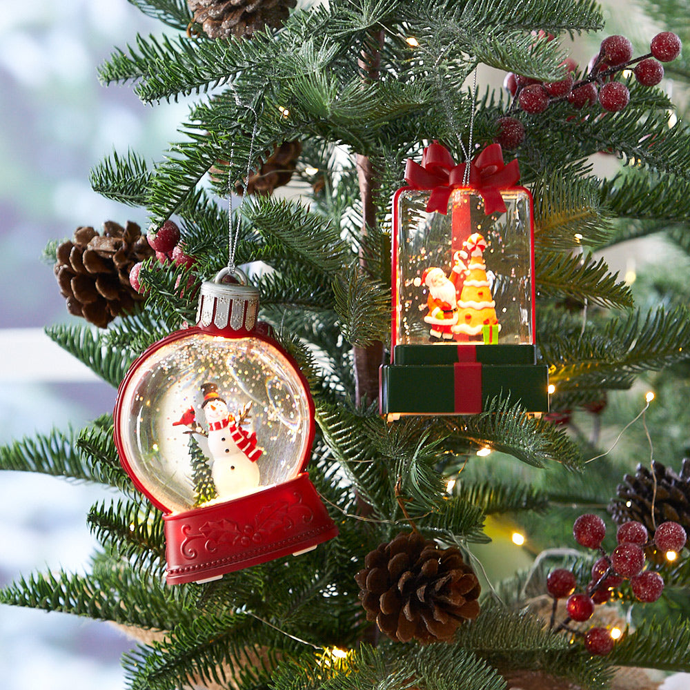 Christmas Snow Globe Ornament With LED Light