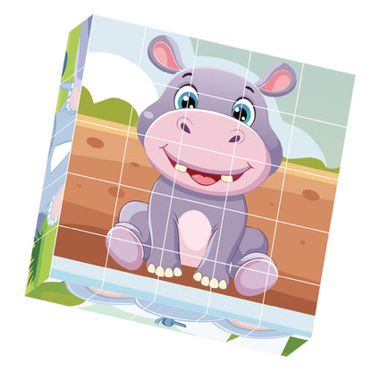 Contixo ST10 25-Piece Magnetic Jungle Animal Puzzle Blocks - 6 Puzzles in One