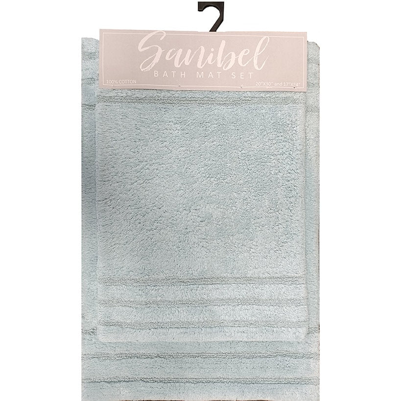 Homewear Sanibel End Border Cotton Bath Rug Set 2-Pc.