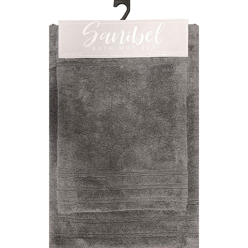 Homewear Sanibel End Border Cotton Bath Rug Set 2-Pc.