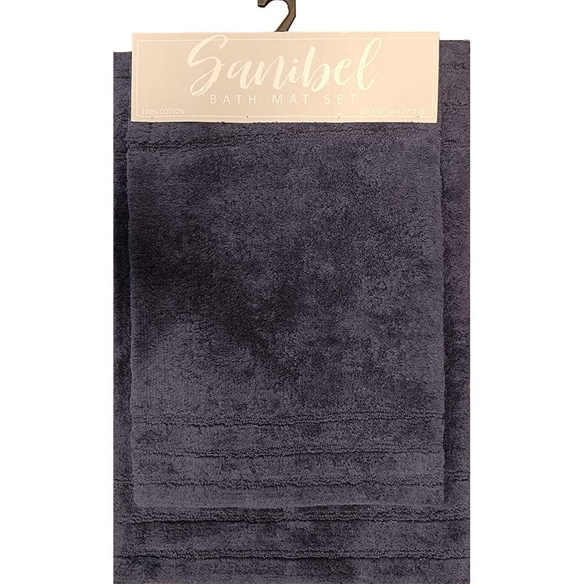 Homewear Sanibel End Border Cotton Bath Rug Set 2-Pc.