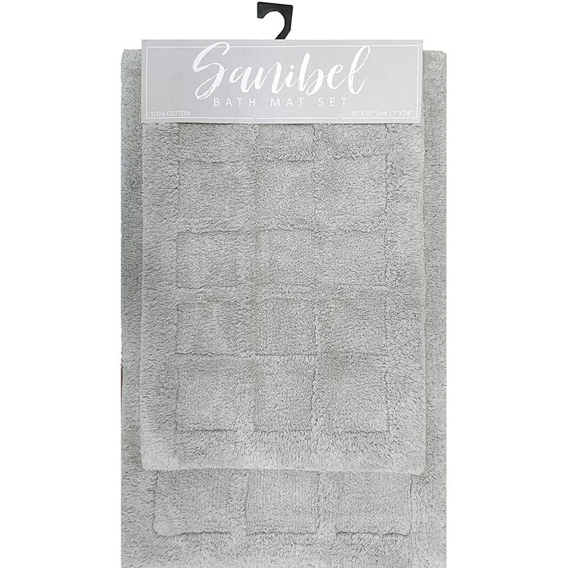 Homewear Sanibel Windowpane Bath Rug Set, 2-Pc.