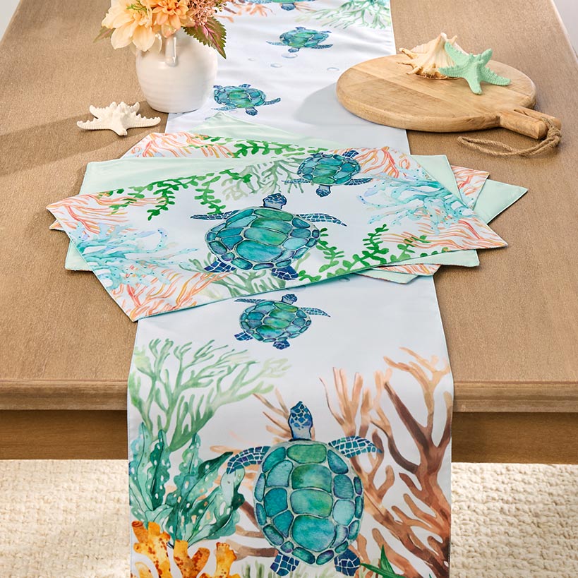 Coastal Sea Turtle Set of 4 Placemats or Runner#select-item_set-of-4-placemats