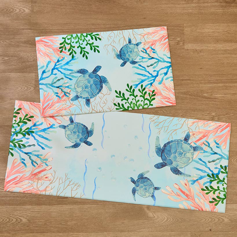 Sea Turtles Kitchen Comfort Accent Rug