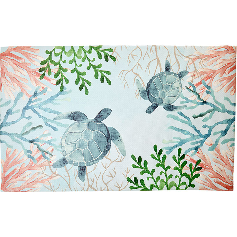 Sea Turtles Kitchen Comfort Accent Rug