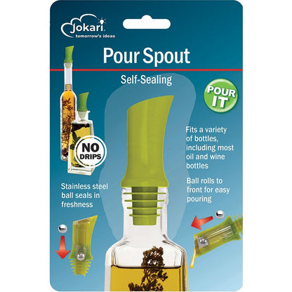Self-Closing Slow Pour Spout Top - for Oil or Wine Bottles