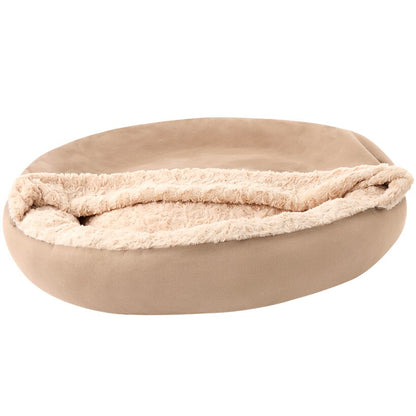 Self-Warming Pet Cave - Cozy Hideway with Round Design, Attached Blanket