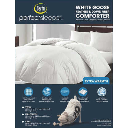 Serta ExtraWarmth 233-Thread Count Goose Feather and Down Fiber Comforter